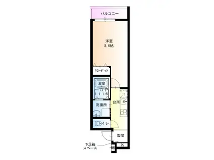 フジパレス長洲公園II番館(1K/2階)の間取り写真