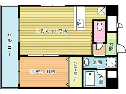 ラフィーネ金田(1LDK/3階)の間取り写真