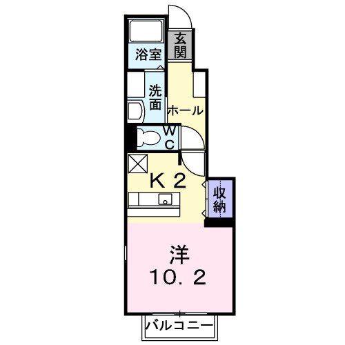 ロイヤルスクウェア 一宮II(ワンルーム/1階)の間取り写真
