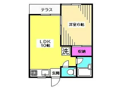 アーバンハイム(1LDK/1階)の間取り写真