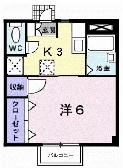 ドミール・ルシパー(1K/2階)の間取り写真