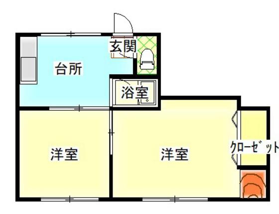 戸井ビル(2DK/3階)の間取り写真