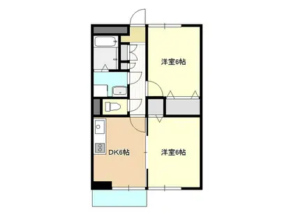 ビレッジ沖ノ田(2DK/2階)の間取り写真