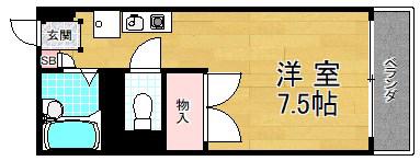 BIRDSHIL(ワンルーム/1階)の間取り写真