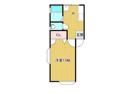 コーポ蘭(1K/1階)の間取り写真