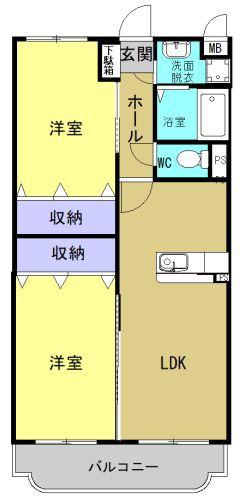 ファミーユSW(2LDK/3階)の間取り写真