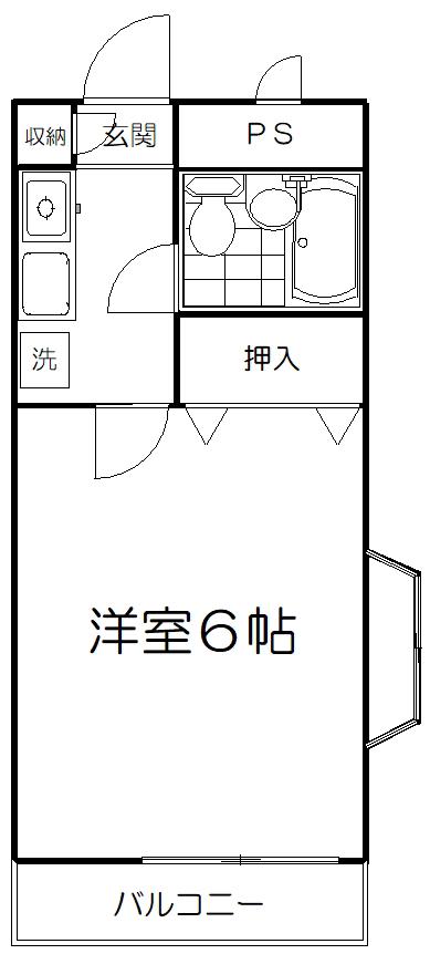 パークサイド早稲田III(1K/3階)の間取り写真