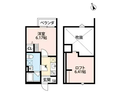ESPOIR百舌鳥(1K/2階)の間取り写真