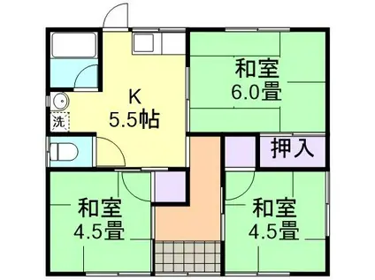 岩田 7号(3DK/1階)の間取り写真