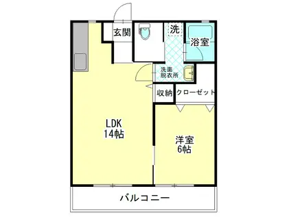 アーバンライフ木崎(1LDK/1階)の間取り写真