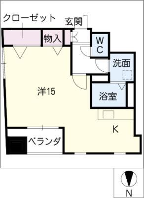 フロンティア新榮(ワンルーム/4階)の間取り写真