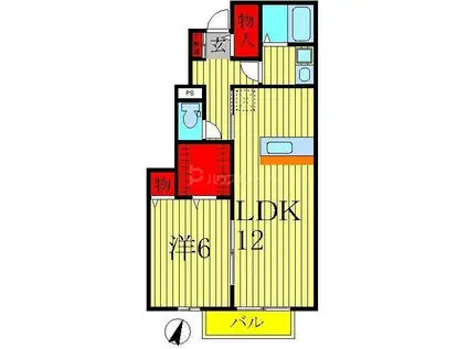 ノールメゾンI(1LDK/1階)の間取り写真