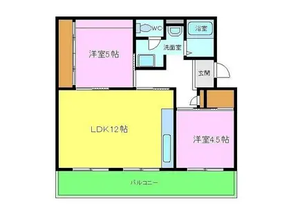 ヴィラナリー千代田 10号棟(2LDK/2階)の間取り写真