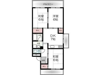 マンション雅II(3DK/3階)の間取り写真