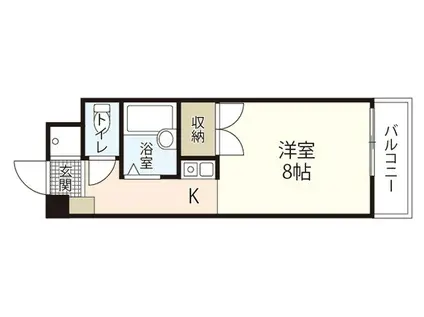 BAUHAUS十日市(1K/3階)の間取り写真