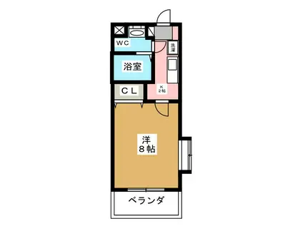 パロスOMK(1K/4階)の間取り写真