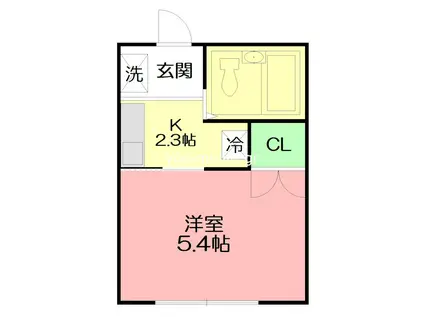 CATTAR(1K/2階)の間取り写真