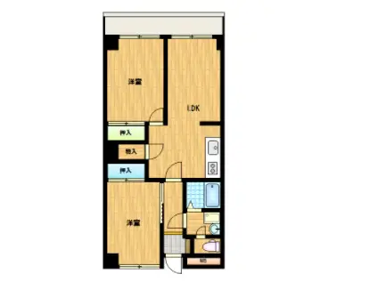 ユトリロ下地3(2LDK/6階)の間取り写真