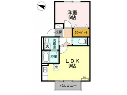 ラ・エスタシオンIII(1LDK/1階)の間取り写真