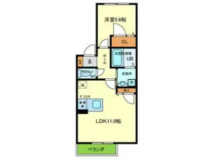 メゾンブランシェ(1LDK/1階)の間取り写真