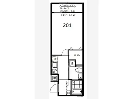 フォセット中村橋(1K/2階)の間取り写真