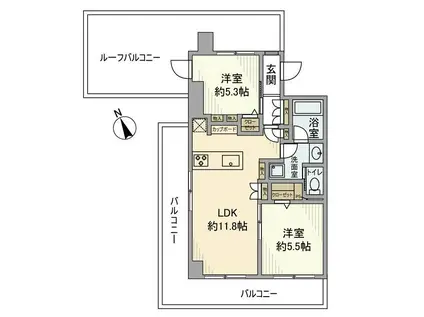 ユニハイム芦花公園(2LDK/4階)の間取り写真