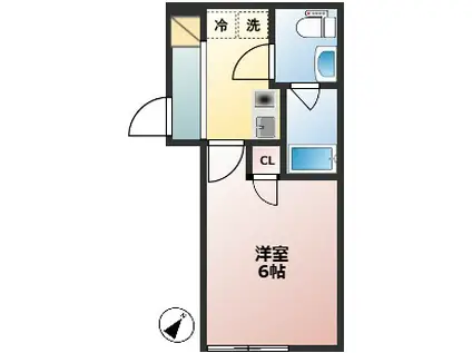 L-STAGE宮崎台(1K/1階)の間取り写真