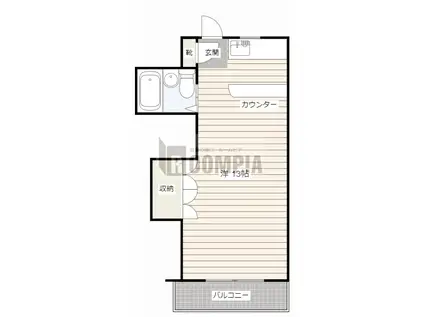 キクスイハイツ(ワンルーム/3階)の間取り写真