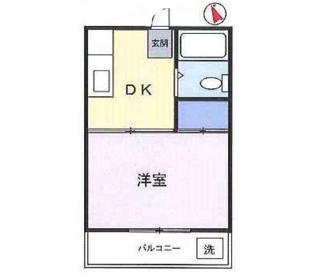ベルメゾンヒロセ・12(1DK/2階)の間取り写真