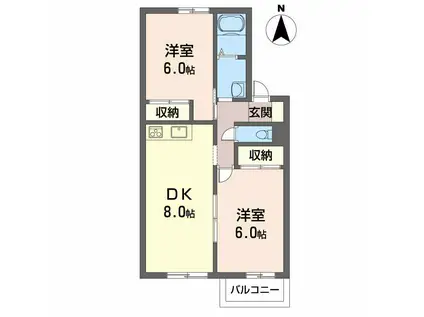 コルキスソード(2DK/2階)の間取り写真