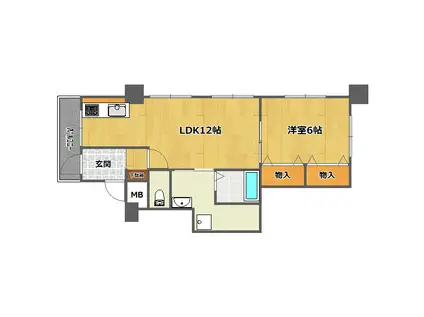 第一中村マンション(1LDK/3階)の間取り写真