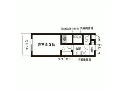 ラビグレイス武庫川ウエスト(1K/6階)の間取り写真