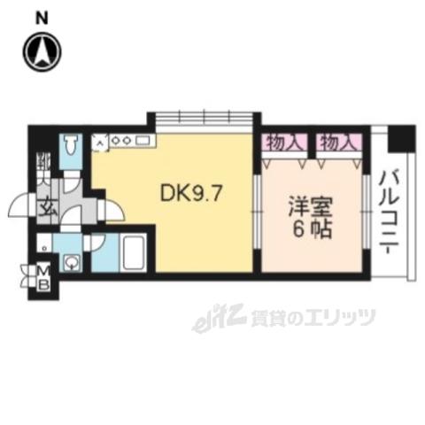プラネシア星の子山科三条(1LDK/4階)の間取り写真