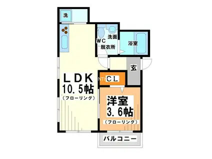 Mメゾン 北(1LDK/1階)の間取り写真