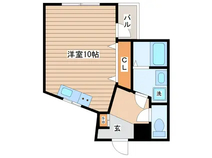 エルハイツ花京院(ワンルーム/2階)の間取り写真