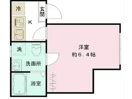 フルール(1K/1階)の間取り写真
