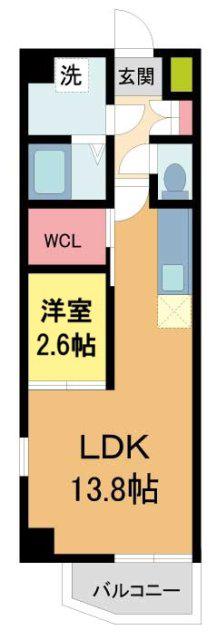 ONLYONE池田新町(1LDK/8階)の間取り写真
