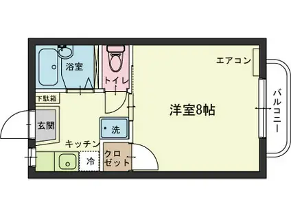 エリーザ(1K/2階)の間取り写真