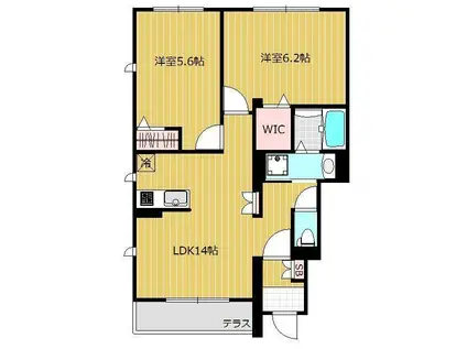 LA VIE BELLE(2LDK/1階)の間取り写真