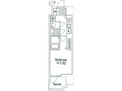 プレサンスジェネ浅草ウエスト(1K/8階)の間取り写真