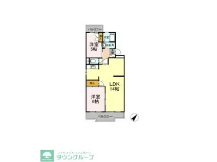 山王塚レジデンス(2LDK/2階)の間取り写真