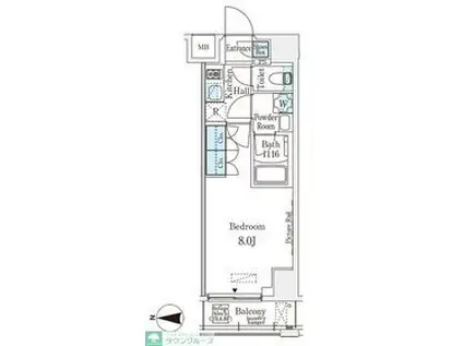 ムニレジデンス上野(1K/6階)の間取り写真