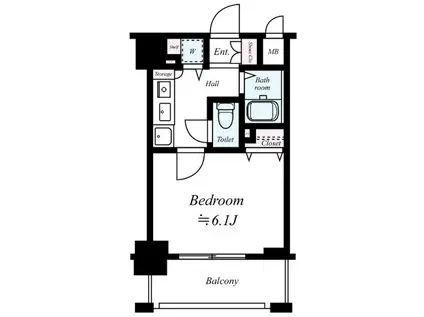 プレサンス難波OCAT前(1K/6階)の間取り写真