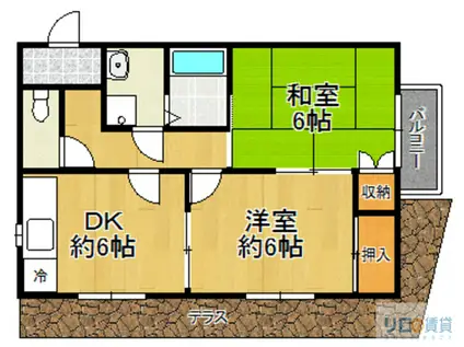 尾崎ハイツ(2DK/1階)の間取り写真