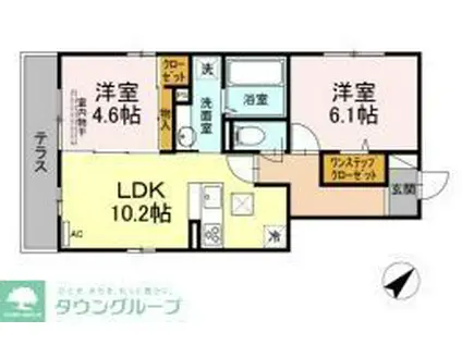 COLINA DO SUL(2LDK/3階)の間取り写真