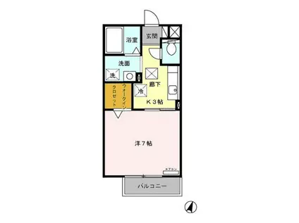 エスト63(1K/1階)の間取り写真