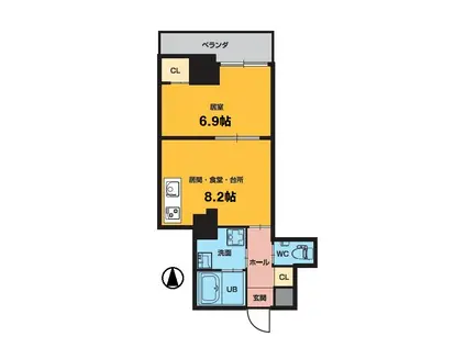 CASA EBANISTA カーサ エバニスタ(1LDK/5階)の間取り写真