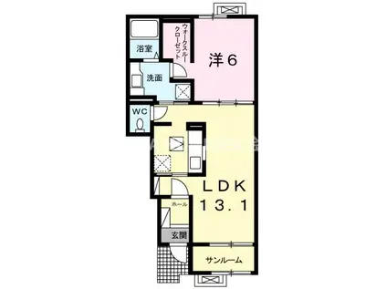 リブ・ルーチェ(1LDK/1階)の間取り写真