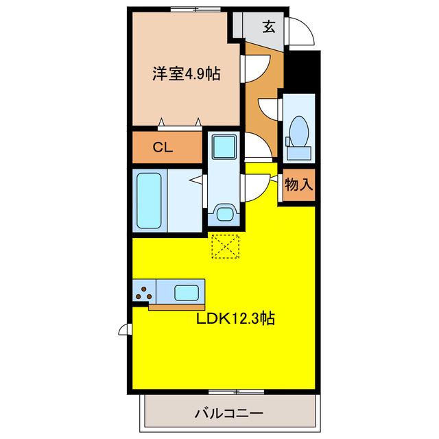 LEVANTE(1LDK/1階)の間取り写真