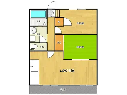 中村マンション(2LDK/2階)の間取り写真